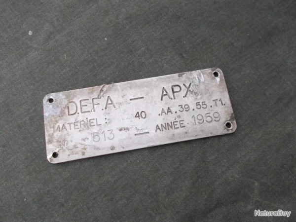 Plaque Alu APX Datée De 1959 marque pas cher 1