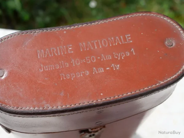 Rare étui Jumelle Française MARINE NATIONALE – 10X50 Am Type 1 Repère Am 1v – WWII Seconde Guerre meilleur service 6